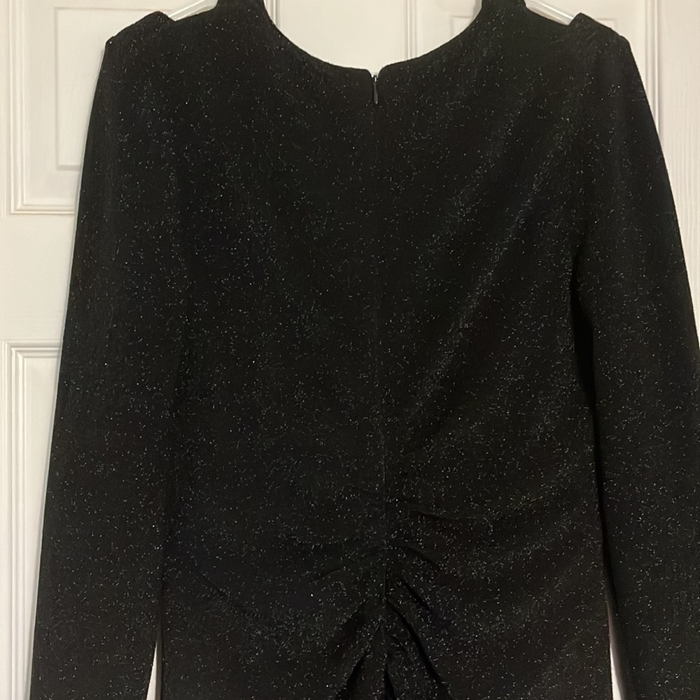 Elegant long Black with sliver glitter Dress - Picture 3 of 5